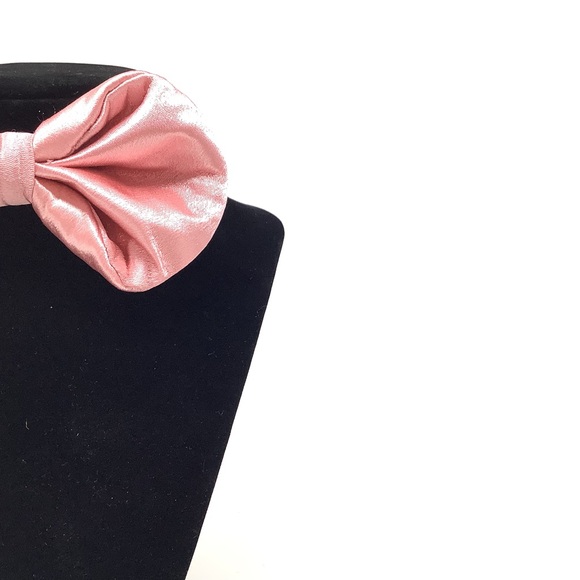 Pink Silky Solid Handcrafted Bow Tie - Picture 5 of 13
